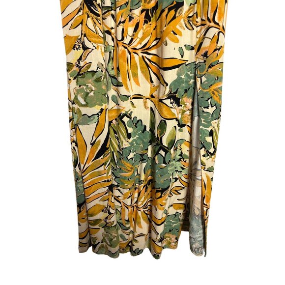 Rewind Halter Maxi Dress Size XS Tropical Abstract Floral Smocked Back - Picture 3 of 7